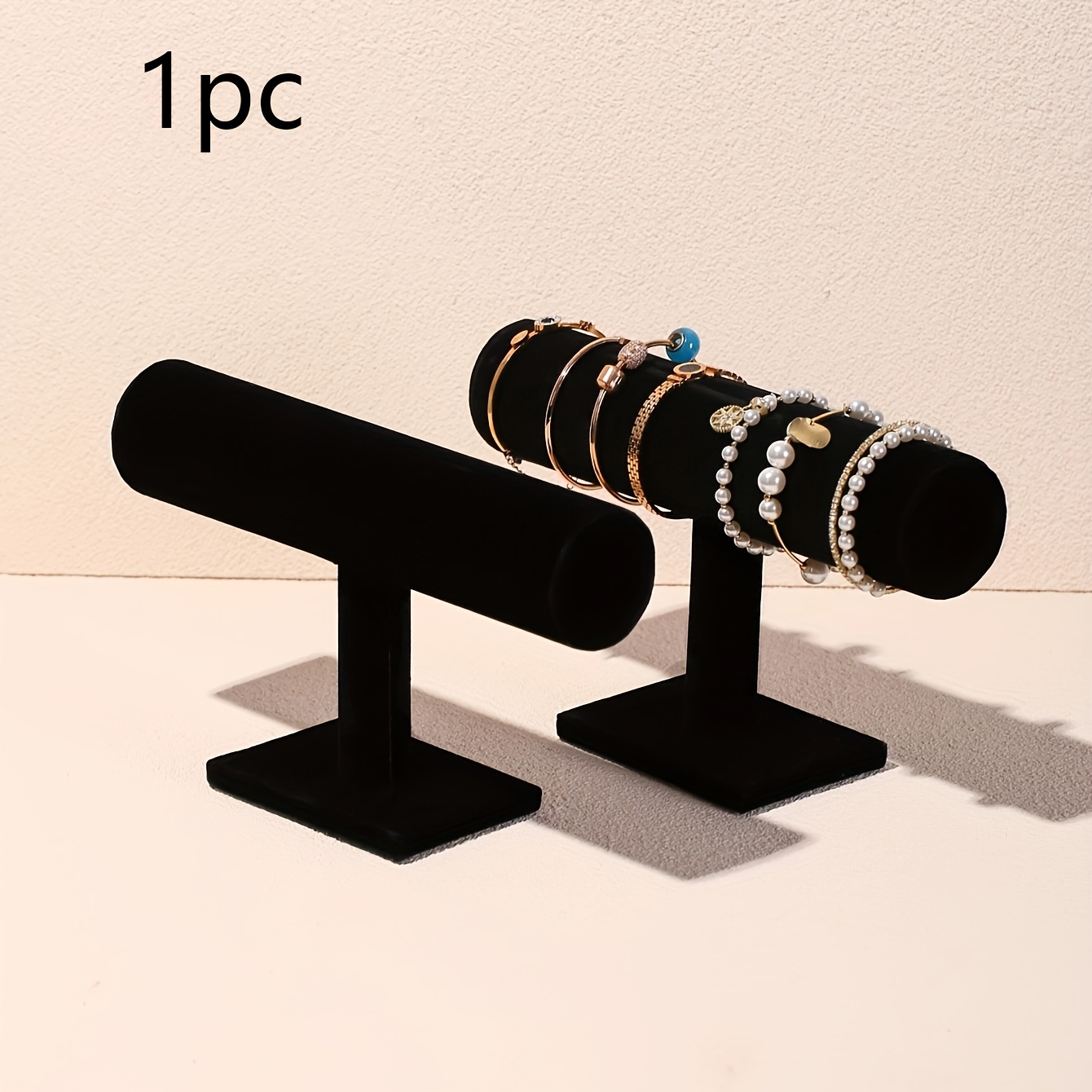 Black Velvet Single-Layer Display Rack for Bracelets, Gift for Her